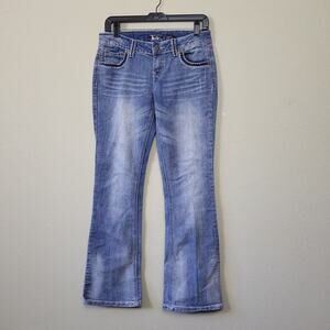 Soundgirl Womens Blue Regular Fit Low Rise Medium Wash Denim‎ Bootcut Jeans Sz 9